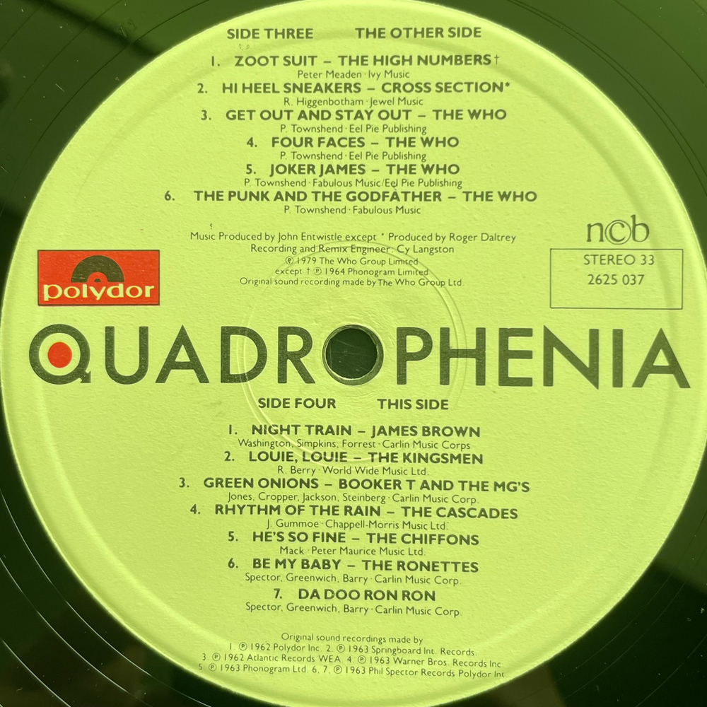 Quadrophenia - Music From The Soundtrack Of The Who Film 2LP (Скандинавия 1979г.)
