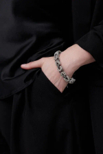 Браслет Византия, оттенки графит и серебро