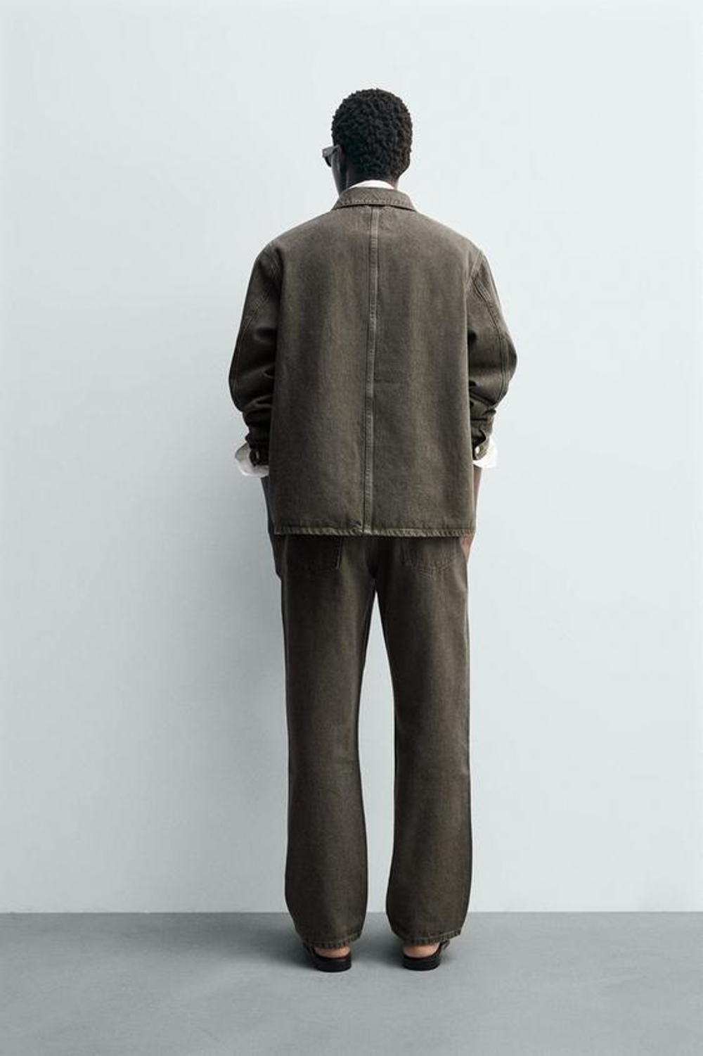 ZARA ДЖИНСЫ STRAIGHT FIT, ТЕМНЫЙ ХАКИ