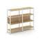 Shelf System Двухсекционный стеллаж трехярусный SN.STM-321 Тиквуд Светлый/Металл Белый 1590*400*1246