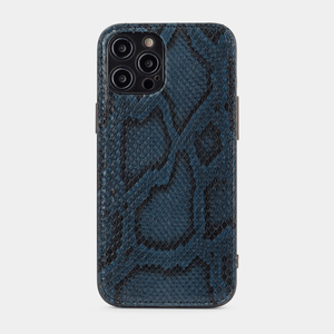 Чехол кожаный для iPhone 12 Pro Max синего цвета