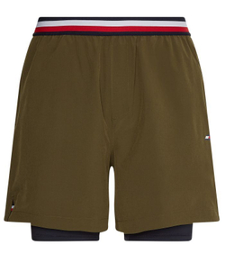 Мужские теннисные шорты Tommy Hilfiger Essentials Training 2in1 Short - зеленый