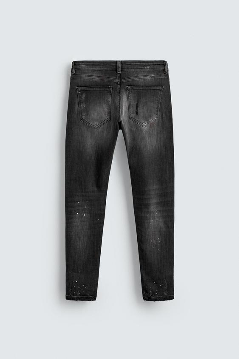 ZARA ДЖИНСЫ SKINNY FIT С ДЫРАМИ, УГОЛЬНЫЙ