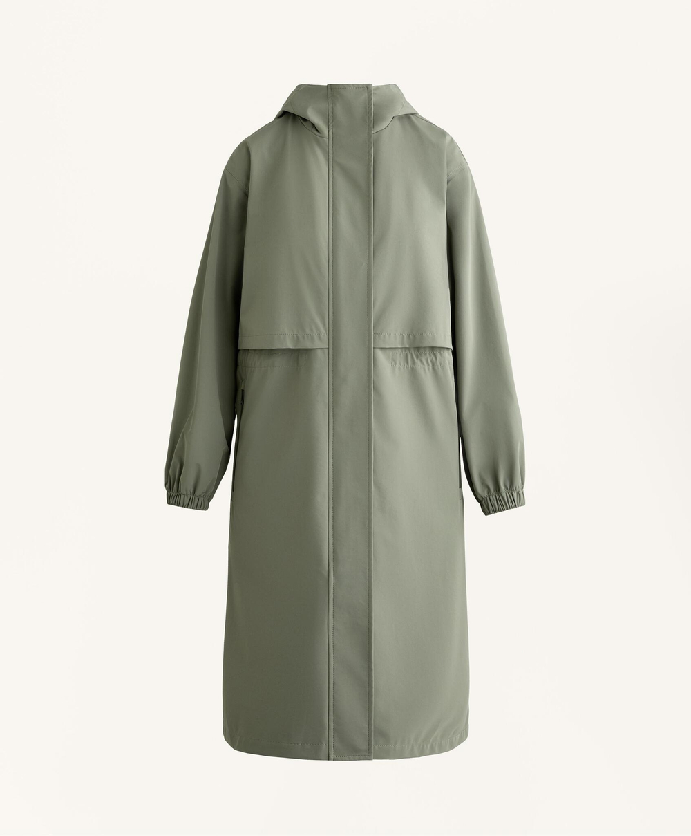 Oysho Сверхлегкий плащ с водонепроницаемостью 10 000 мм, светлый хаки