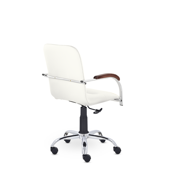Кресло Самба GTP СН D8 (темный орех) Z01 (белый)