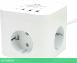 Сетевой фильтр Cablexpert Cube CUBE-3-CU3-W-1.5 белый