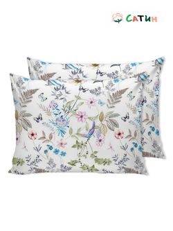 Постельное белье Milky Garden "Каролина (сатин)" семейное  Наволочка 50х70 см 2 шт  Простынь  240х215 см  Пододеяльник 145х215 см(2шт)