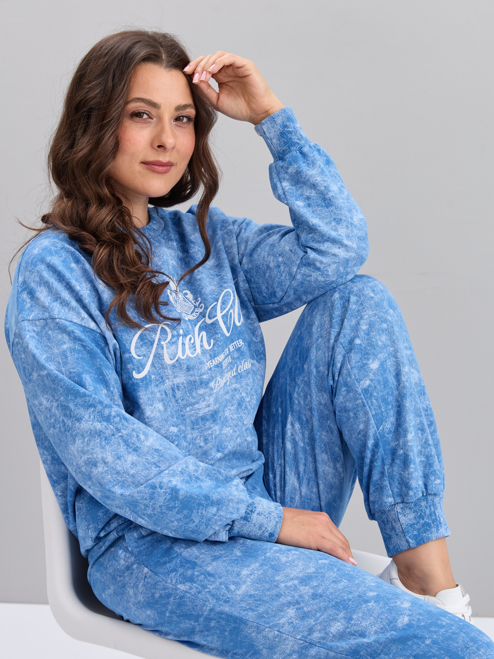 Костюм с брюками КБфл-90М/варенка-аквамарин-п