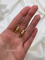 Серьги кольца золотистые мятые