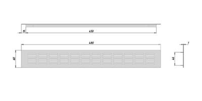 Решетка вентиляционная AQ VENTA 60*480 белая