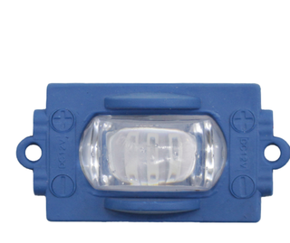 Светодиодный модуль 12V 2.4w  плафон прямоуг на 3SMD+ЛИНЗА Синий CL 45*30мм MDL-2-4W-Blue-12V