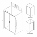Душевая дверь AM.PM GEM W90G 140 прозрачная/черный