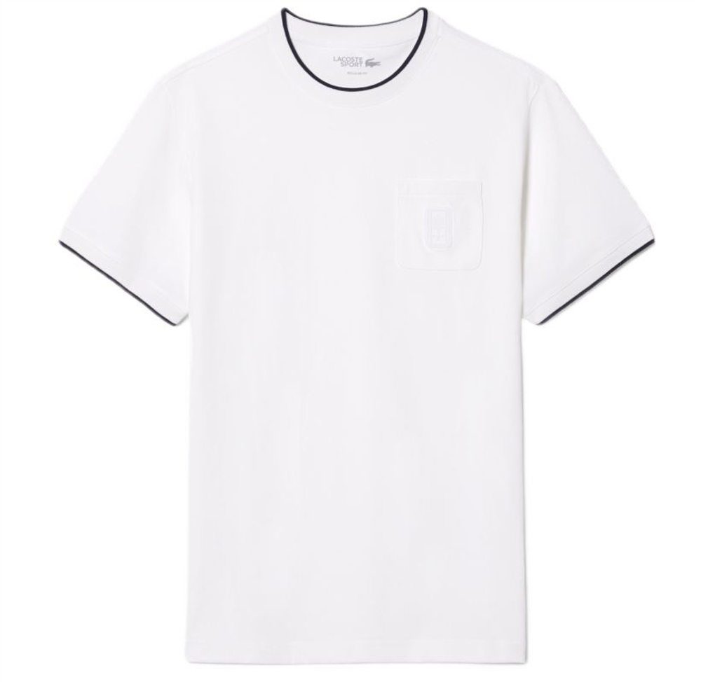 Теннисная футболка Lacoste Ultra Dry Heritage Badge - navy blue