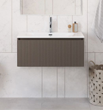 Тумба с раковиной подвесная BelBagno UNO-800-1C-SO-СO Бежевый матовый, раковина белая BB-8099-80