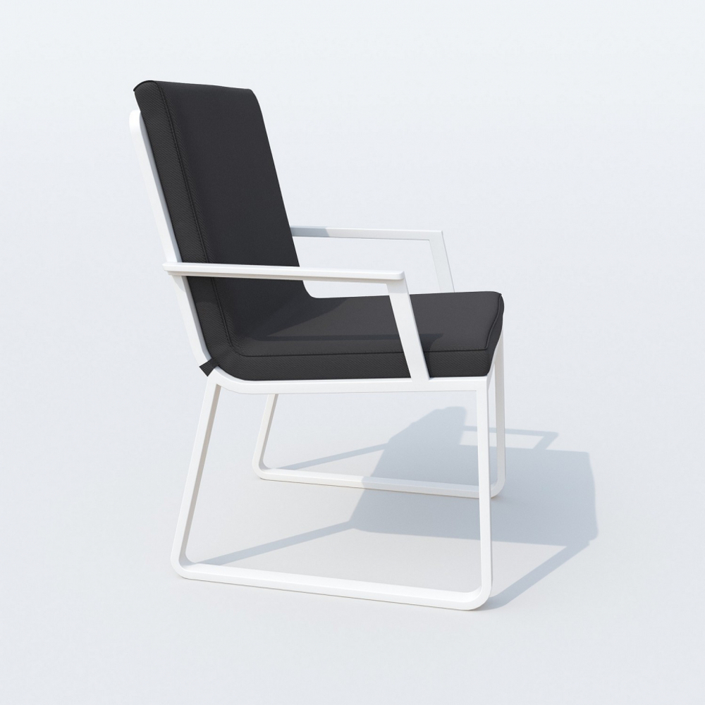 Обеденная группа Ideal Patio ТЕЛЛА АЛЬБА каркас белый, стол тик 200, ткань антрацит