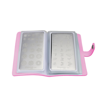 3 Kapous Professional Nails Органайзер для стемпинг пластин на 20 шт  розовый , 20шт