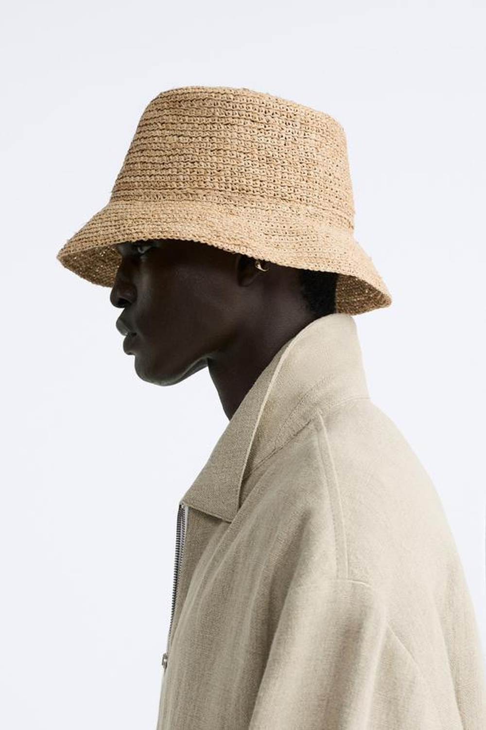 ZARA ШЛЯПА ИЗ РАФИИ, СВЕТЛО-БЕЖЕВЫЙ