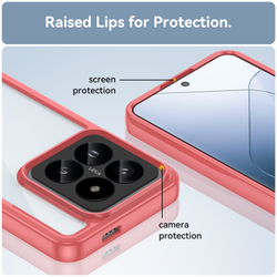 Чехол с мягким усиленными рамками красного цвета для Xiaomi 14 Pro, увеличенные защитные свойства
