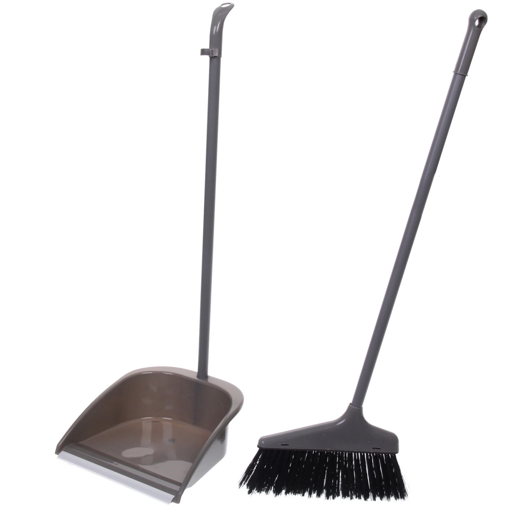 Набор для уборки, щетка для пола с совком «Эконом» серая WF35