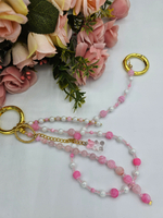 Обвес на сумку с натуральными камнями на двух карабинах, подвеска, авторская ручная работа "Яблонька"