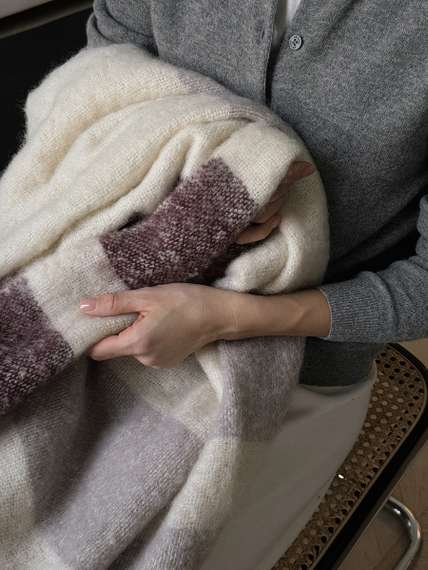 Плед мохеровый over horizon цвета марсала из коллекции trendy ruffles, 130х180 см