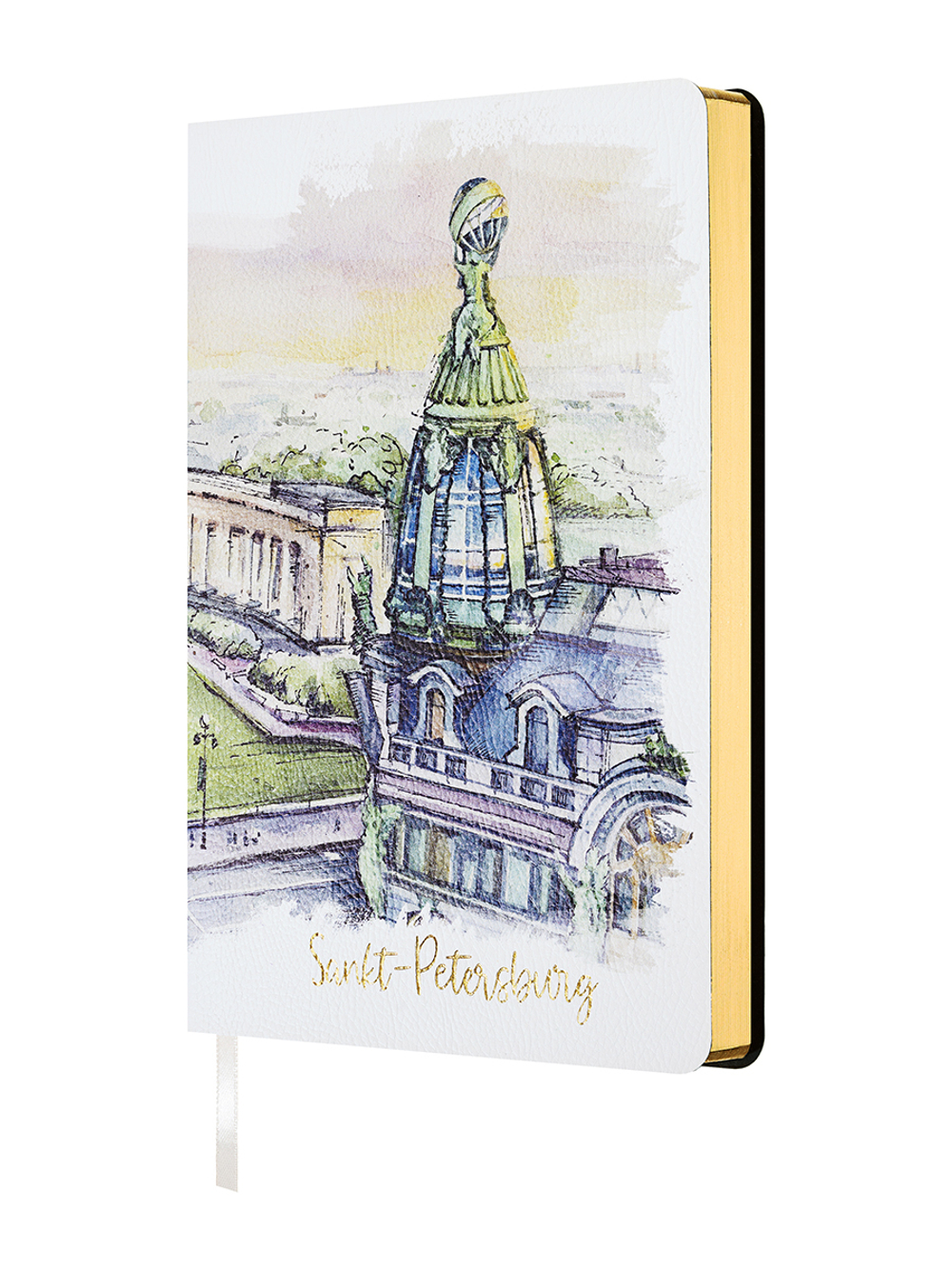 Ежедневник недатированный "Санкт-Петербург. Дом Зингера" А5 168 листов, гибкая обложка  экокожа, на сшивке