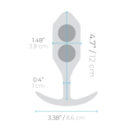 Черная анальная пробка для ношения 12,7см b-Vibe Snug Plug 3 BV-009-BLK