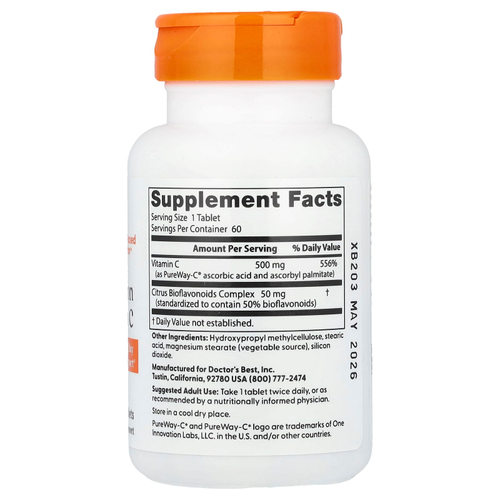 Doctor's Best, Витамин C для высокой усвояемости, 60 таблеток