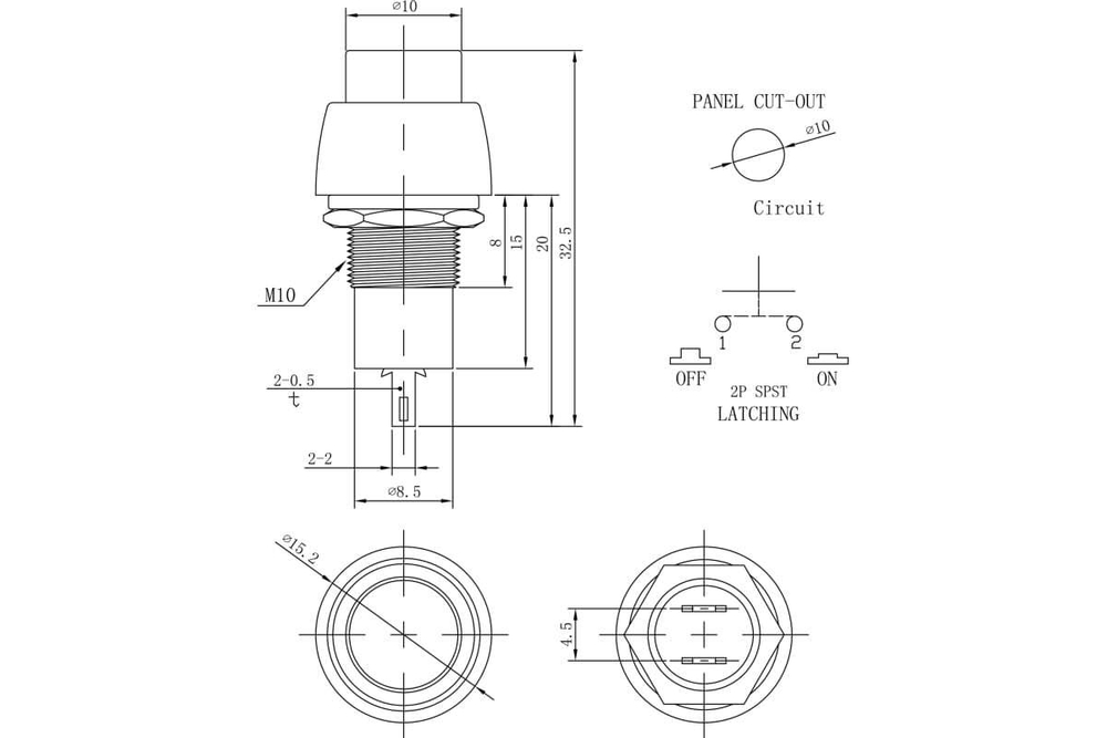 Выключатель-кнопка REXANT 250v 2а (2с) off-(on) б/фикс красная micro (pbs-20в) 36-3080