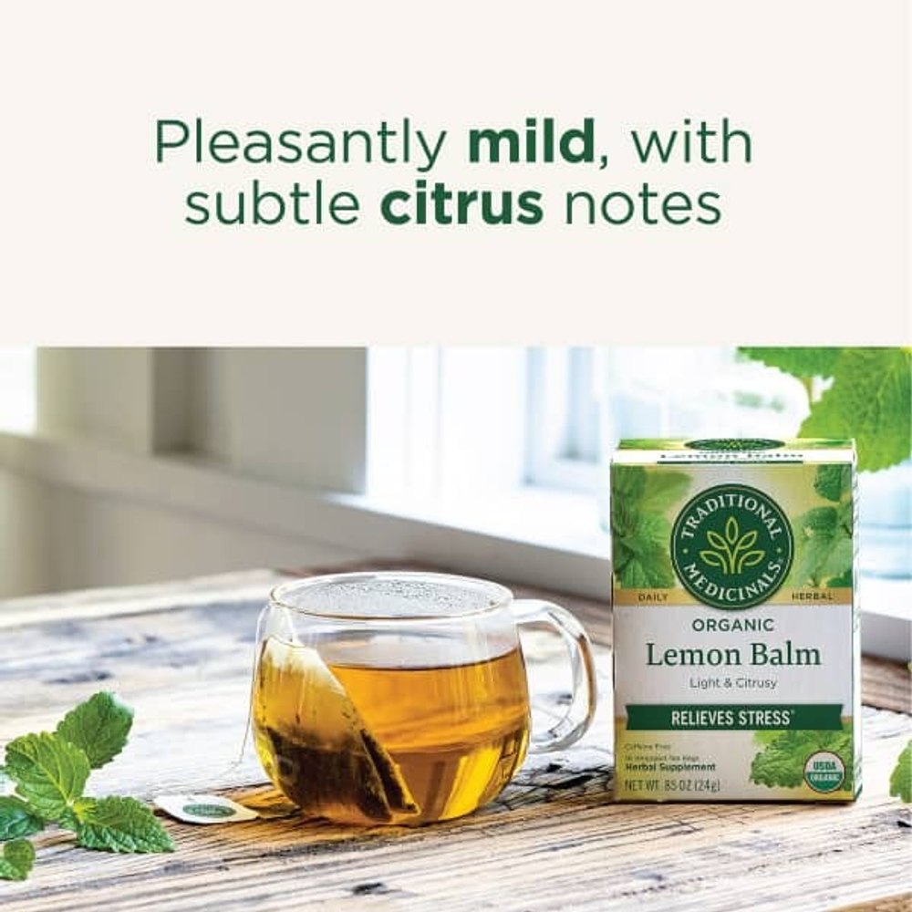 Traditional Medicinals, органическая мелисса, без кофеина, 16 чайных пакетиков, 24 г, (0,85 унции)