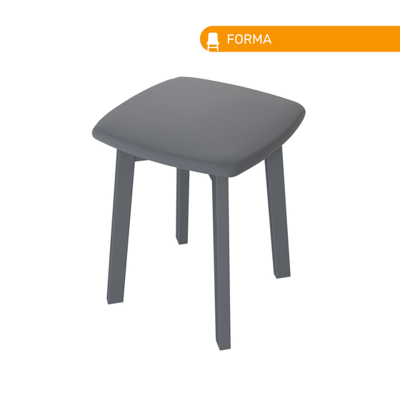 Табурет мягкий FORMA 1, цвет графит + ткань 181 (темно-серая)