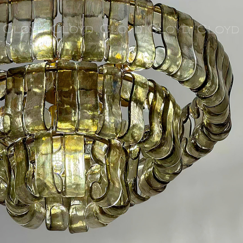 Люстра Cloyd NAMASTE C8 / Ø60 см - латунь - зелен.стекло (арт.11687)