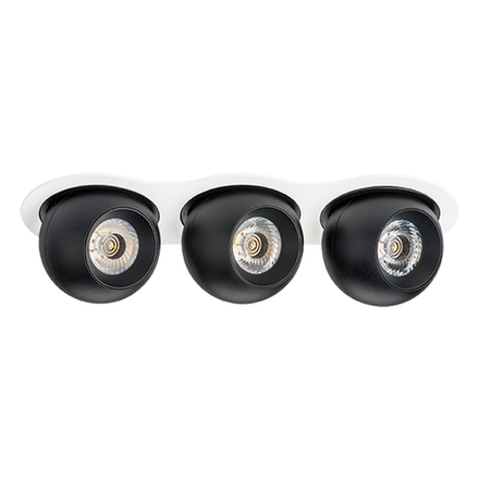 i636747474 Светильник INTERO LED9W*3 850LM*3 24G БЕЛЫЙ/ЧЕРНЫЙ 4000K (217636+217074+217074+217074)