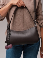 Кожаная сумка багет кросс-боди коричневый шоколад