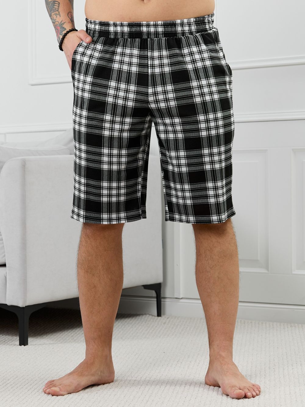 Шорты мужские Тор-2.1 Виотекс КЛЕТКА ЧЕРНАЯ