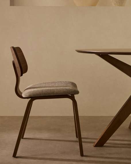 Стул Gena, орех, бежевый шенилл