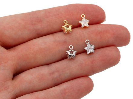 Подвеска "Звездочка-mini" с прозрачным кристаллом, 8мм