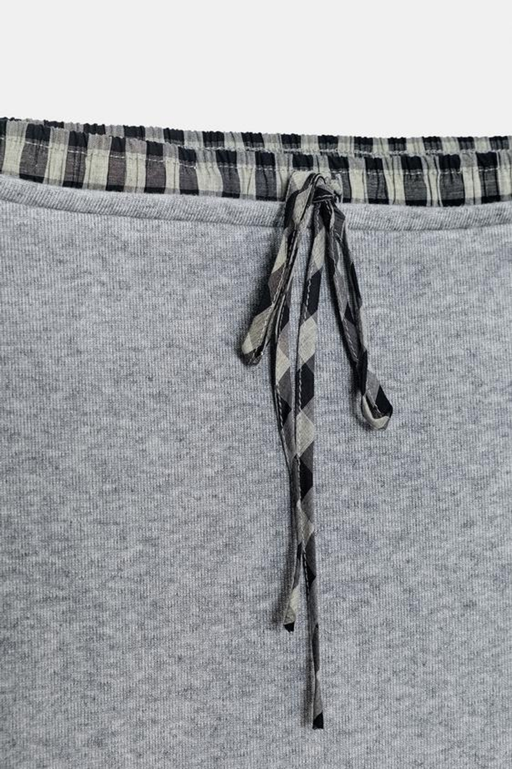 ZARA ЮБКА МИДИ С КОМБИНИРОВАННЫМ ПОЯСОМ, СЕРЫЙ