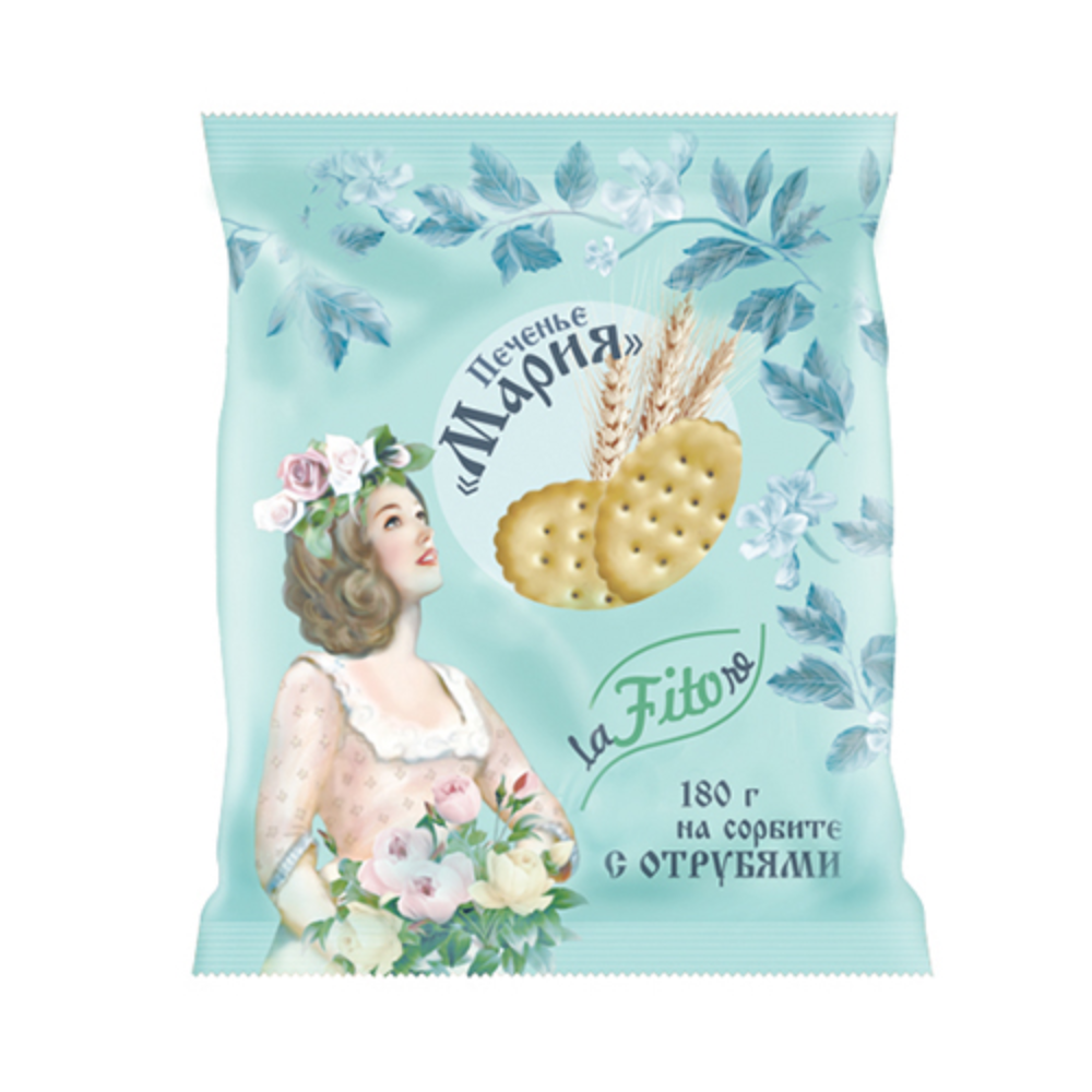 Печенье Мария LaFitore на сорбите с отрубями 180 гр