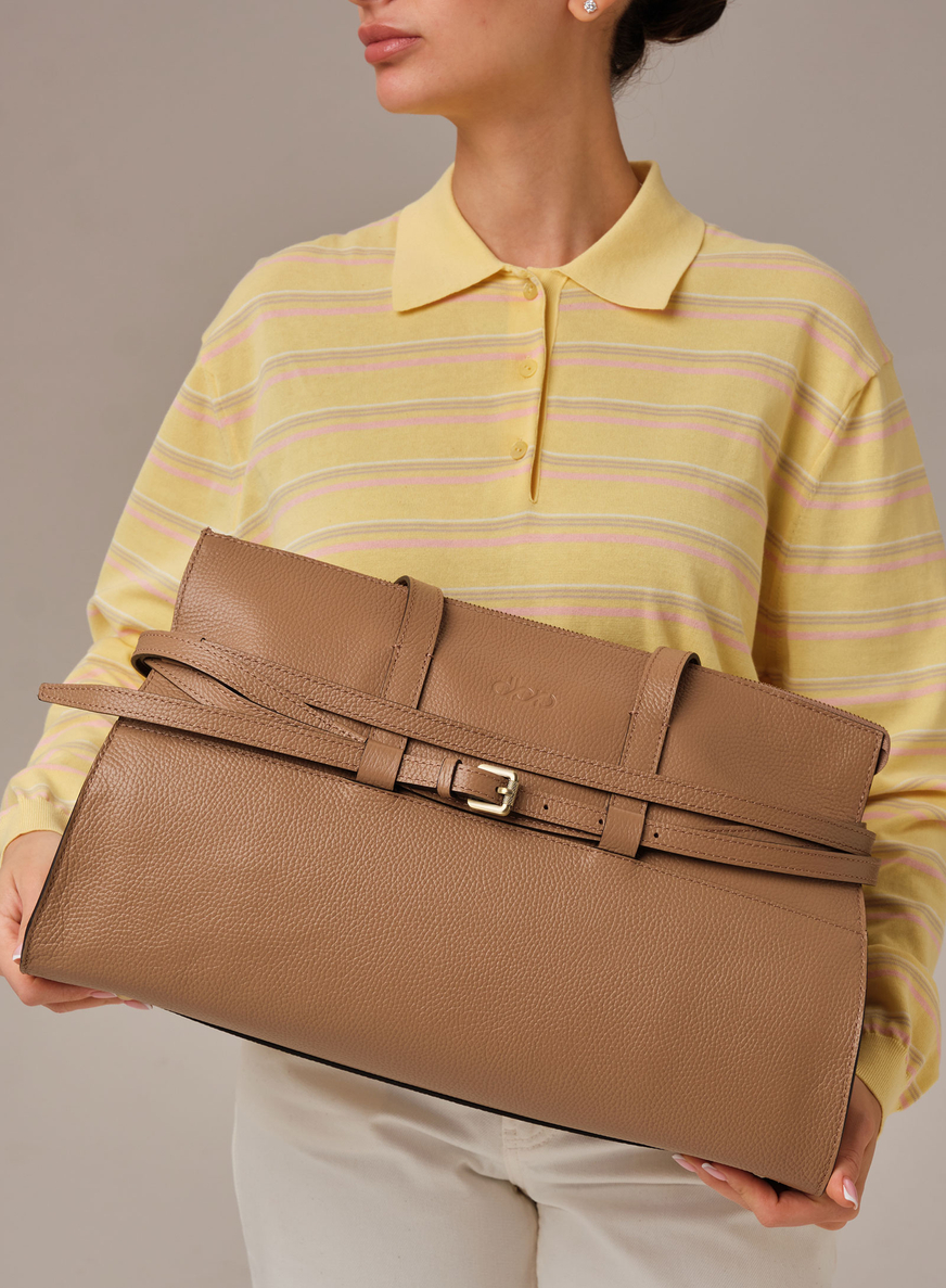 Кожаная сумка Rumi DBR 31152 коричневый капучино