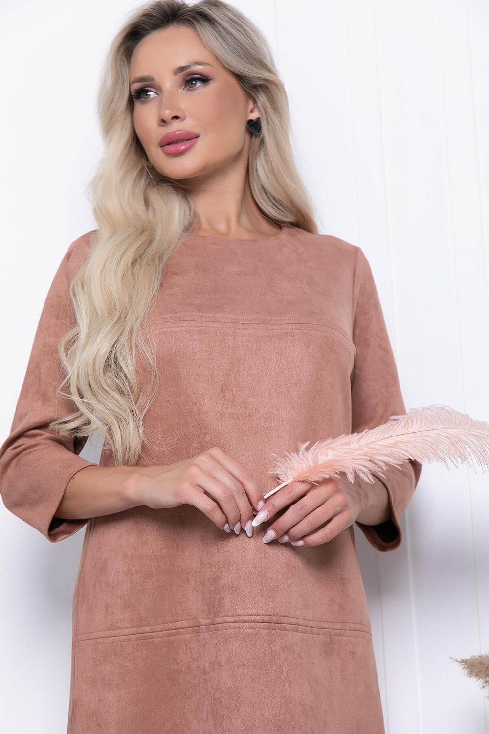Платье "Элегантная простота" П7245 (светло-коричневый) LT Collection