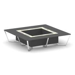 Steel Meet Стол переговорный квадратный MM-PR.B.SP-16K Антрацит/Ваниль Глянец/Нержавеющая Сталь/Хром