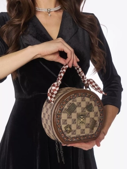 Сумка багет круглая винтажная через плече необычная