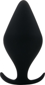 Чёрная анальная пробка Butt Plug with Handle Small (Цвет: черный)