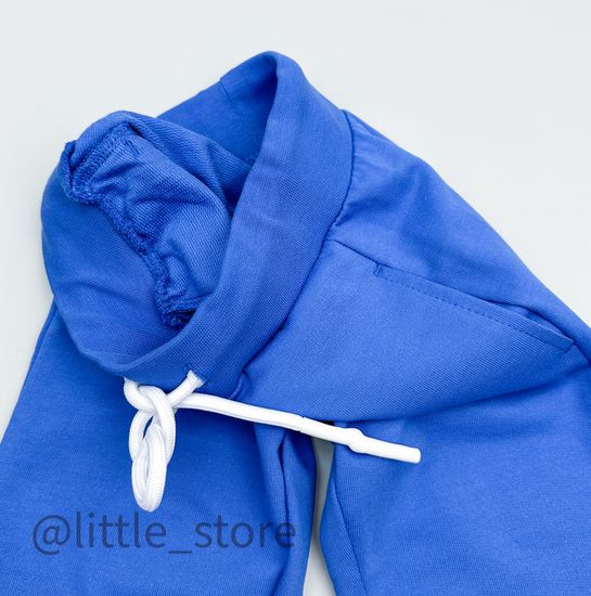 Брюки из футера "Космические брызги" ярко-голубой