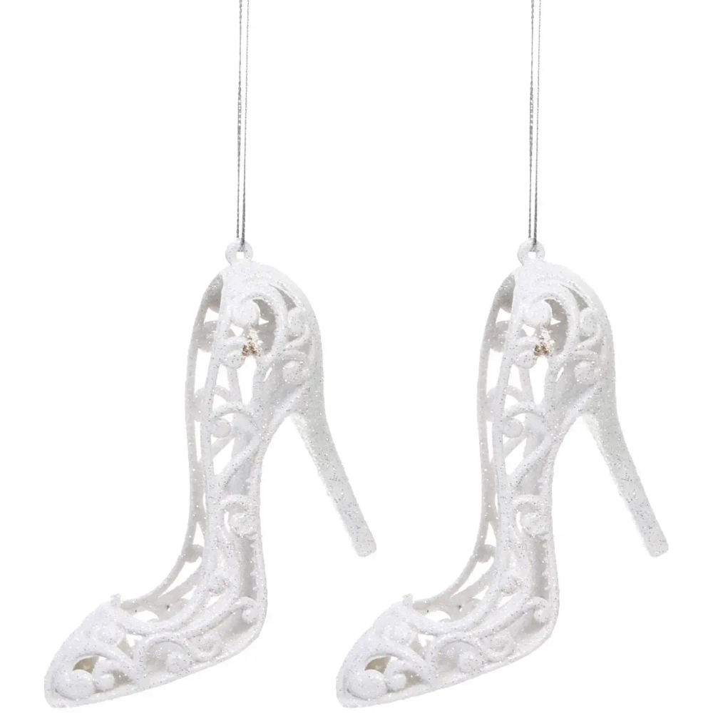 Подвеска «Туфли» 10 см (набор 2 шт), белый