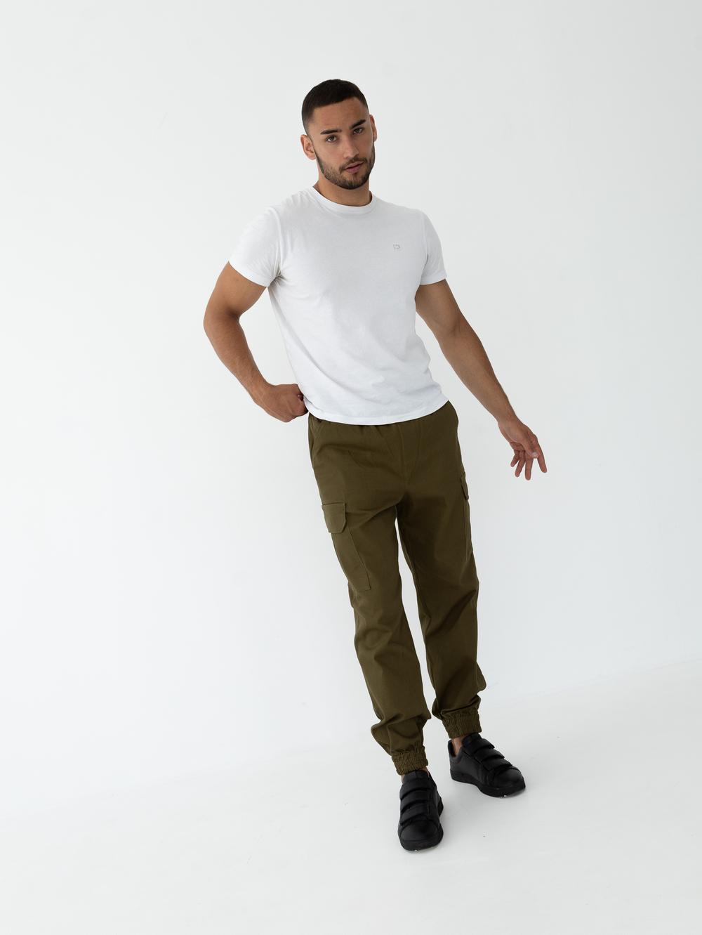 Джоггеры карго хлопковые. Хаки