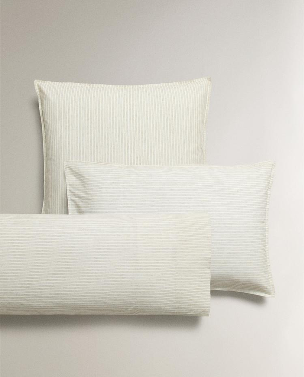 ZARA HOME НАВОЛОЧКА В ПОЛОСКУ, ЗЕЛЕНЫЙ