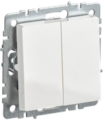 BRITE Выключатель 2-клавишный 10А ВС10-2-0-БрБ белый