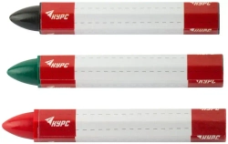 Карандаши строительные восковые набор 3 шт. (черный, зеленый, красный ) 95 мм